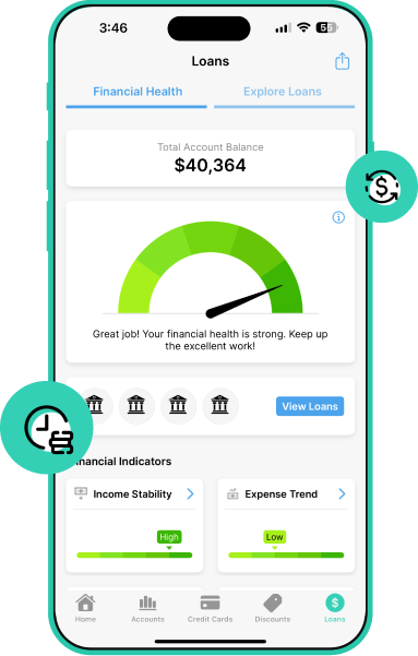 Dobin app view of how easily users can request loans offers from lenders given their holistic financial profile.