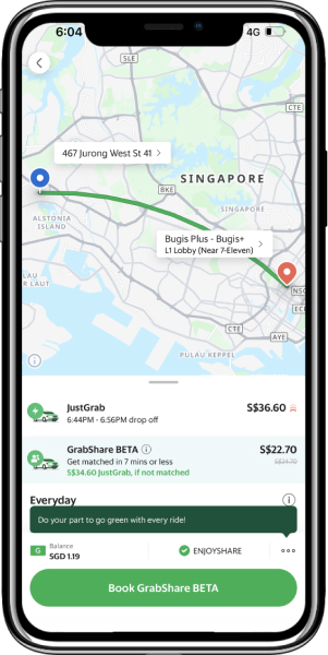 grabshare cost of ride