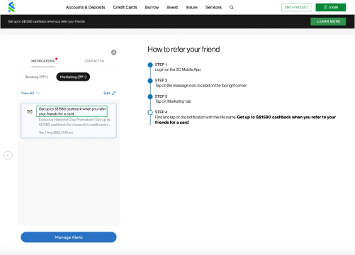 Standard Chartered cashback referral programme